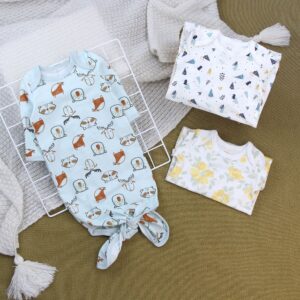 Blue Patterned Footie Romper Set with Hat
