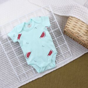 Mint Green Fruit Print Short Sleeve Bodysuit
