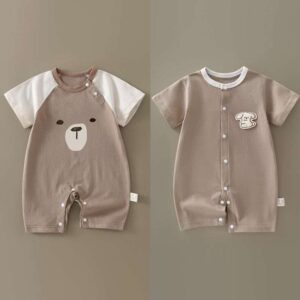 Cute Bear Face Comfort Romper Set